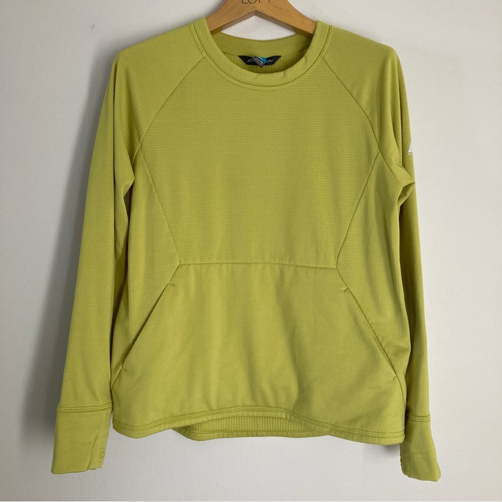 Eddie Bauer Chartreuse Long Sleeve Top Size Petite Medium